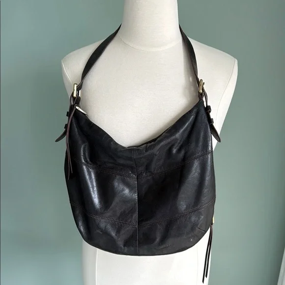 Hobo black leather shoulder bag - Picture 2 of 8